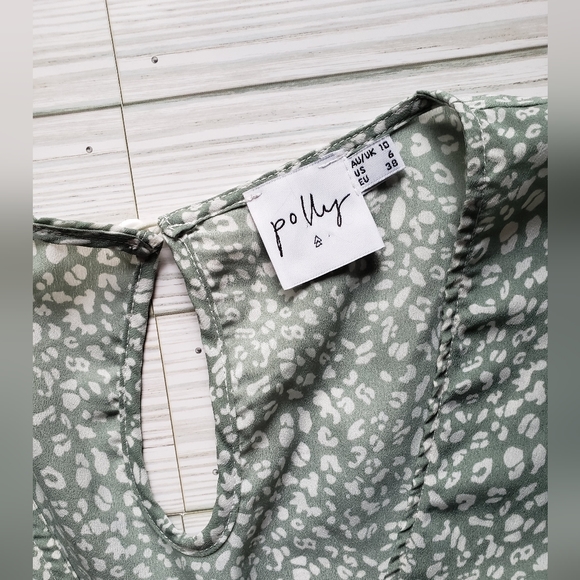 Princess Polly Green Leopard Cheetah Tiered Dress - Picture 8 of 10